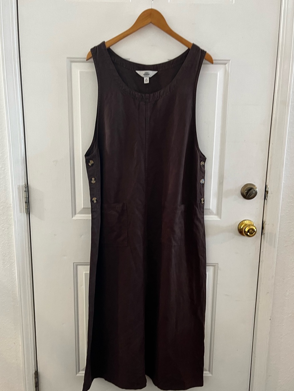 AKS Amy K Su  Brown Cottage-Core Farm-House Maxi Jumper Dress Sz XL